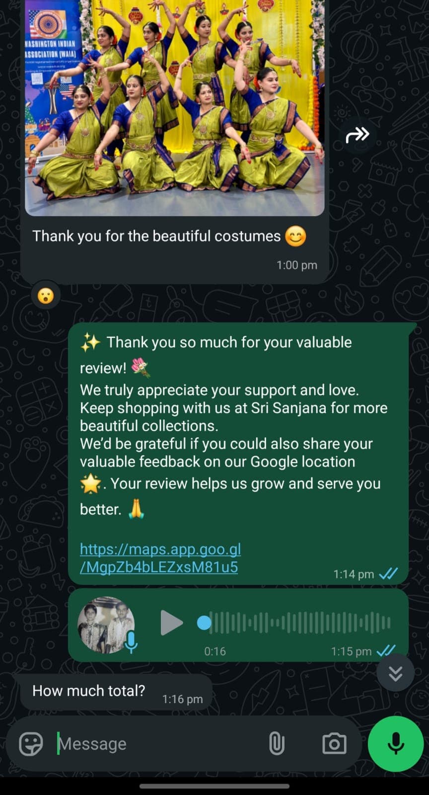 Customer feedback about outfit